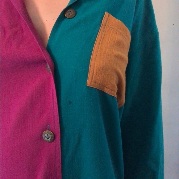 Vtg Style Color Block Button Down Tunic-Dress ✨ - Picture 5 of 5